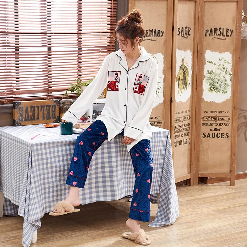 Женский Пижамный костюм из искусственного шелка полосатая Пижама для женщин