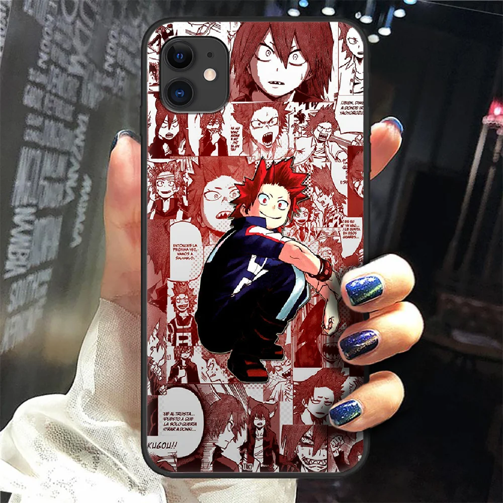 

Kirishima Eijiro My Hero Academia Phone Case Cover Hull For iphone 5 5s se 2 6 6s 7 8 12 mini plus X XS XR 11 PRO MAX black