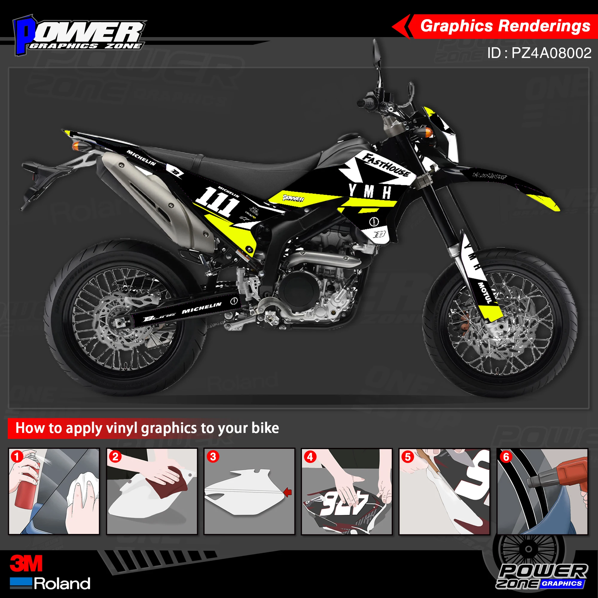 Персонализированные графические фоны PowerZone Team наклейки 3M Набор наклеек для YAMAHA