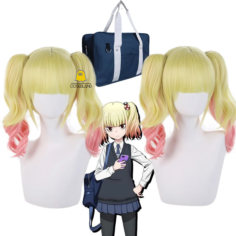 

Anime Mieruko-chan Yuria Niguredou Cosplay Wig Blonde mix Pink Ponytail Hair Heat Resistant Fiber Hair Carnival Party Wig Cap