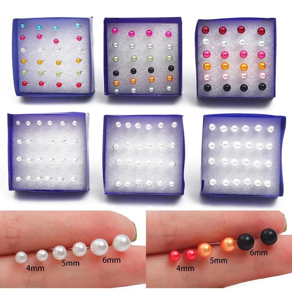 

Fashion Hot Selling 12/20/24 Pair/ Set Colorful Unisex Mix Styles Stud Earrings Women Men Plastic Plated Stud Earrings Jewelry