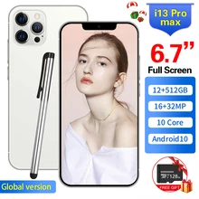 Smartphone, I13 Pro Max, 12 go, 2022 go, 32 go, 50MP, Android, téléphone intelligent, débloqué, plein écran 6.7 ", caméra HD, 4G, 5G, nouveauté 512  (2)
