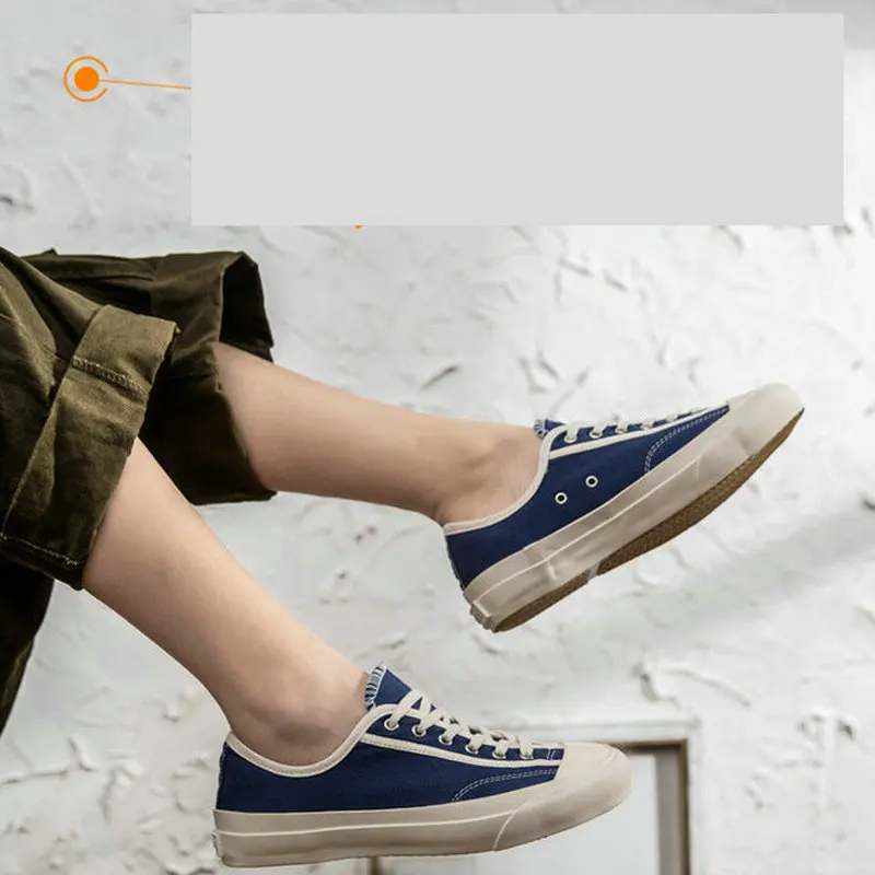 Мужские холщовые туфли Вулканизированная подошва Нескользящие на шнуровке