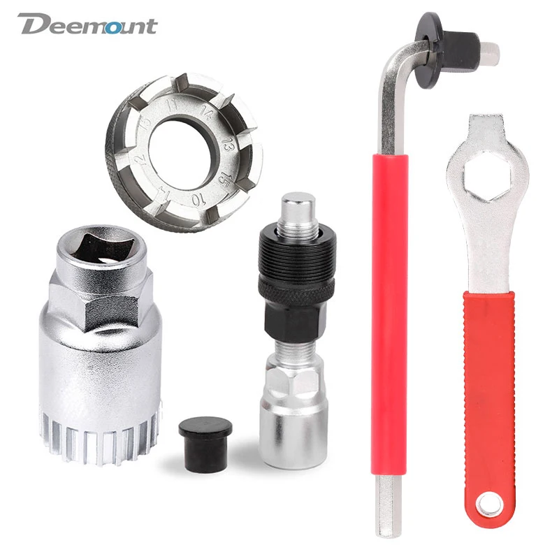 Deemount Bicycle Repair Kit Bottom Remover BB Puller 20 Teeth Wrench Bike Pedal Crank Extractor 8 way Spoke Spanner