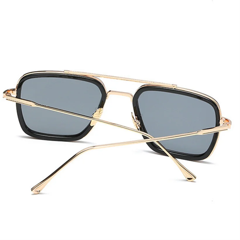 QUEENBOOS мужские солнцезащитные очки стимпанк фирменный дизайнер Tony Stark Железный