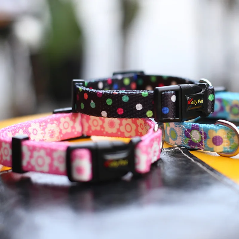 Модный ошейник для собак с мягкой текстурой регулируемый цветочным принтом и