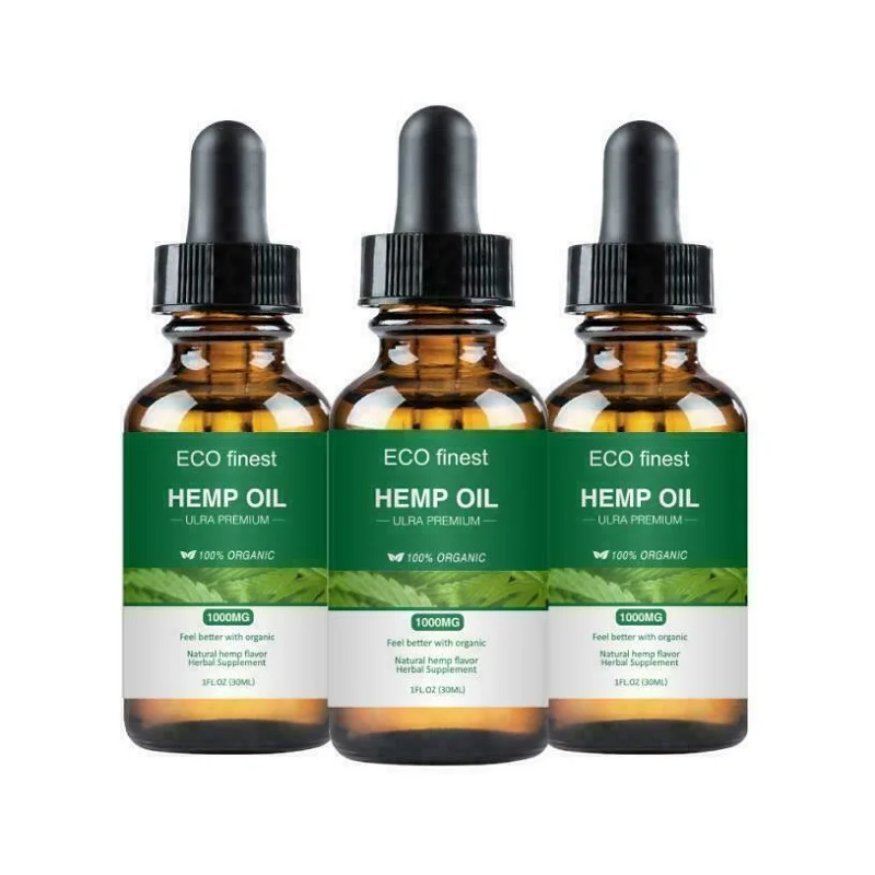 

30ml Organic Essential Oil Bio-active Hemp Oil Drops 1000mg Herbal Body Relief Sleep Aid Anti Stress Skin Care Help Sleep