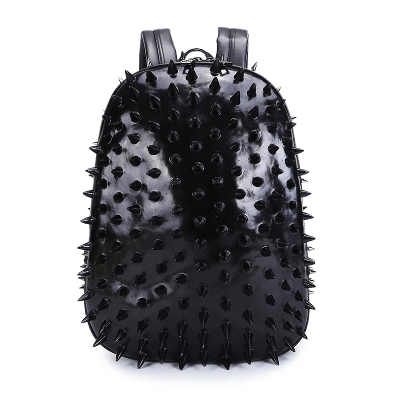 

3D Hedgehog Punk Rock PU Backpack Fashion Cool Laptop School Bags Rivet Leather Shoulder Bags