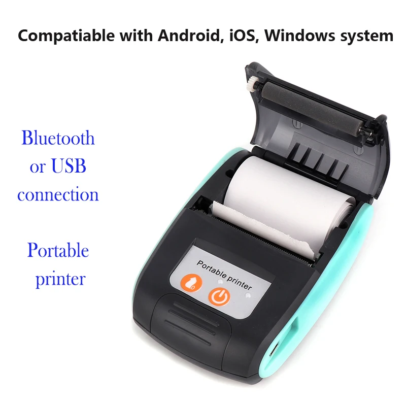 IssyzonePOS Bluetooth термопринтер 58 мм Портативный мини беспроводной чековый аппарат Бесплатный SDK для Windows Android IOS IMP026
