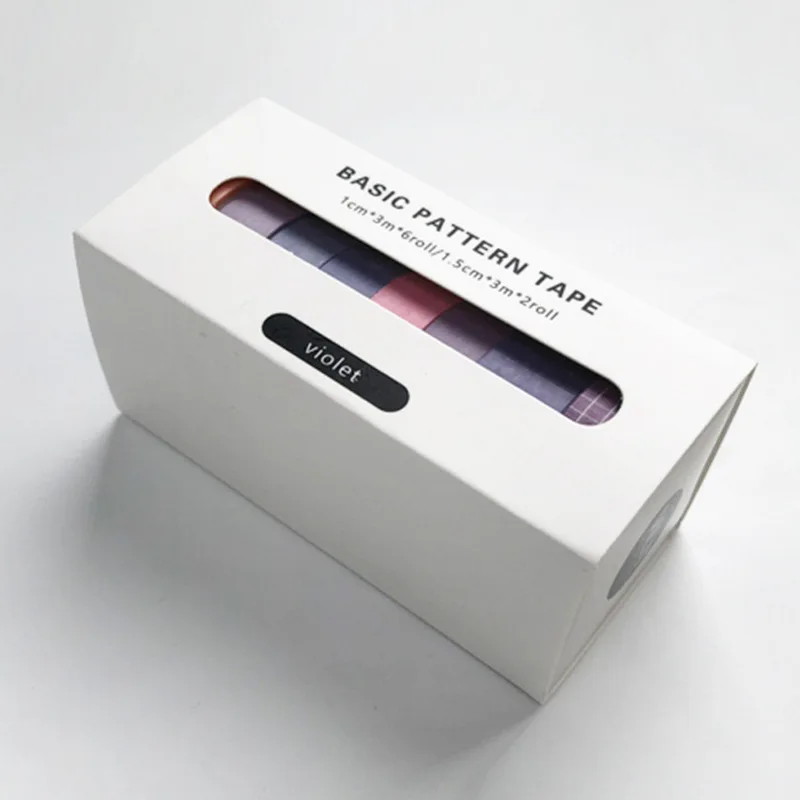 

8Pcs/Set Vintage Basic Solid Color Washi Tape Rainbow Masking Tape Decorative Adhesive Tape Sticker Scrapbook Diary Stationery