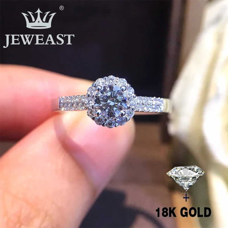 Кольцо из чистого золота 18 карат с натуральными бриллиантами красивое кольцо