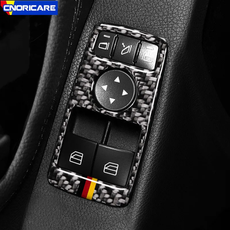 

Carbon Fiber Car Accessories Door Window Glass Button Frame Trim Stickers For Mercedes Benz C/E Class W204 W212 2009-15