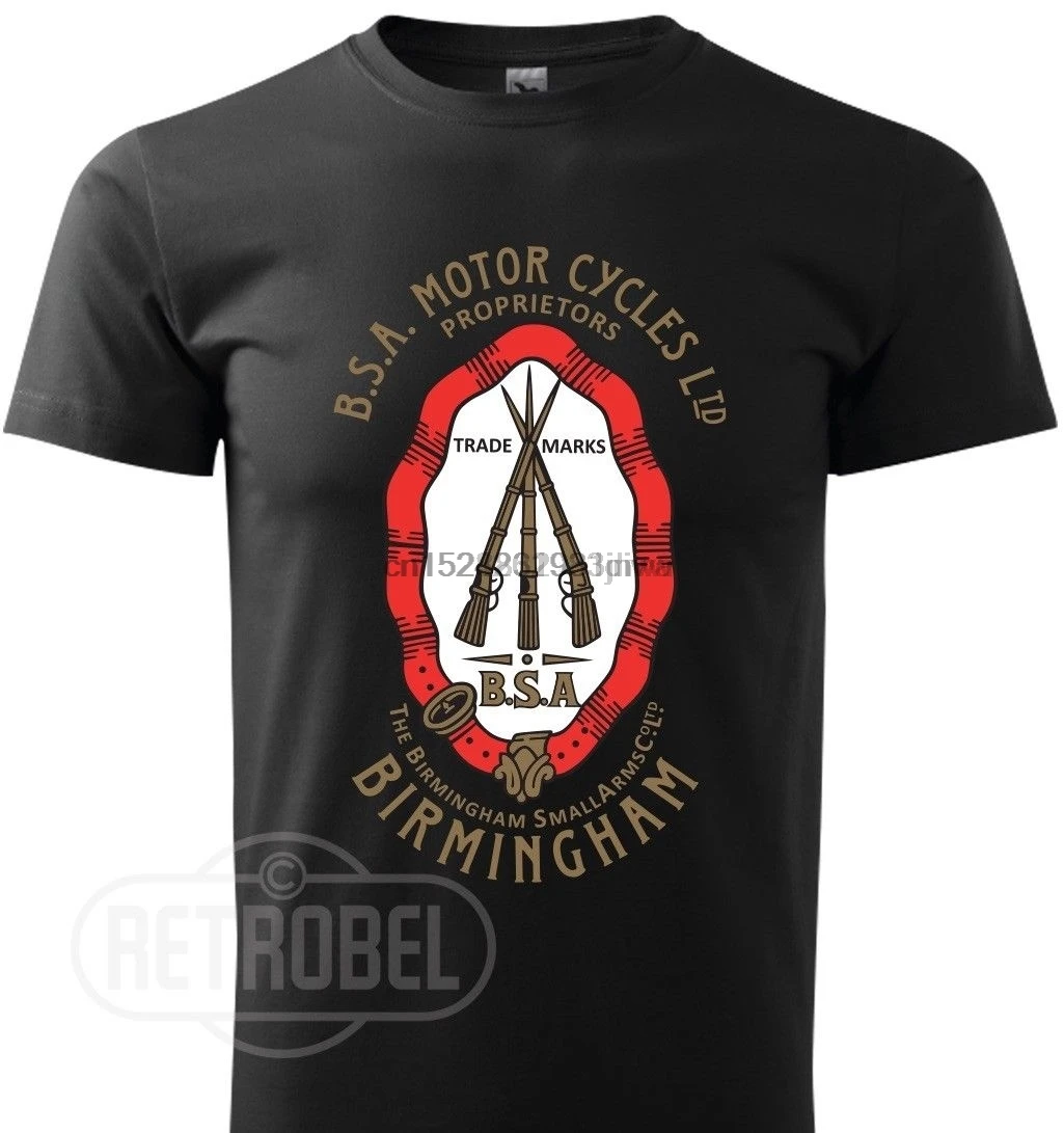 

T-Shirt BSA Classic Vintage Motorcycle Cotton Graphic Tee Retro