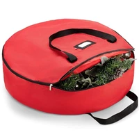 christmas wreath storage bag durable tarp material zipper reinforced handle easy to slide in and out of the wreath