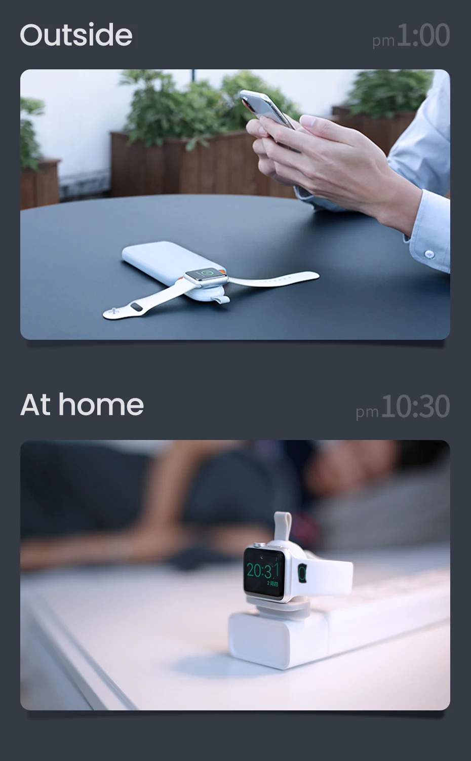 Ugreen Беспроводное зарядное устройство для Apple Watch зарядное устройство серии 5 4 3 2 1 портативное MFi USB зарядное устройство для Apple 3 Магнитная Беспроводная зарядка