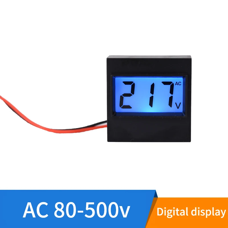 

AC 80-500V LCD Digital Voltmeter Voltage Meter Volt Instrument Tool 2 Wires Backlight Display 110V 220V DIY