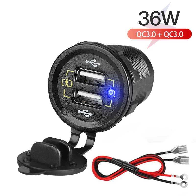 Автомобильное зарядное устройство с двумя USB портами 36 Вт|Кабели адаптеры и