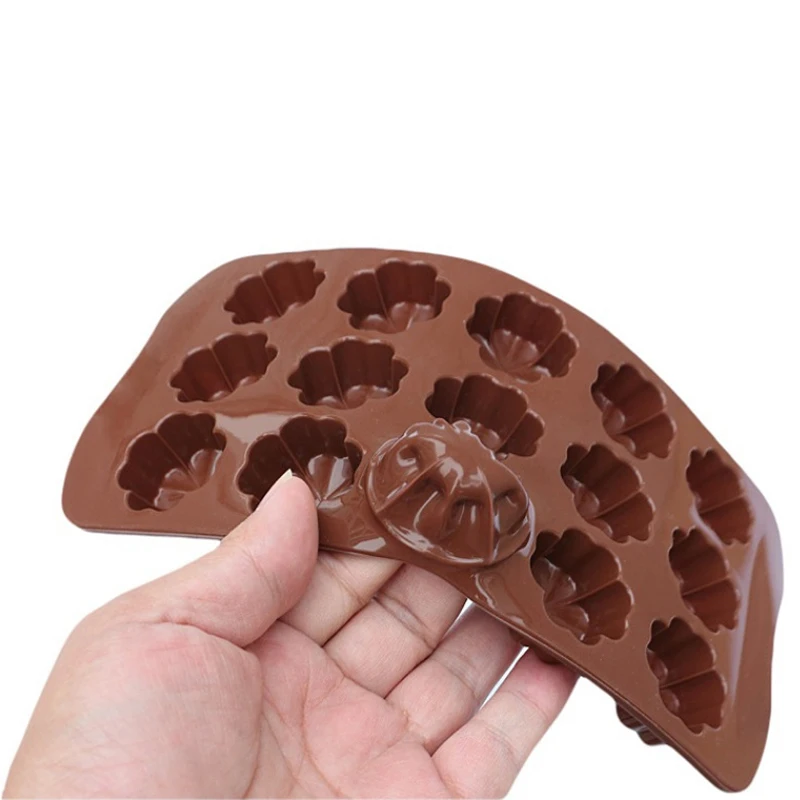 15 Holes Silicone Chocolate Mould Molding Mold Flower/Seashell/Heart Gummy Candy Molds Chocolates Making Supplies 767 | Дом и сад