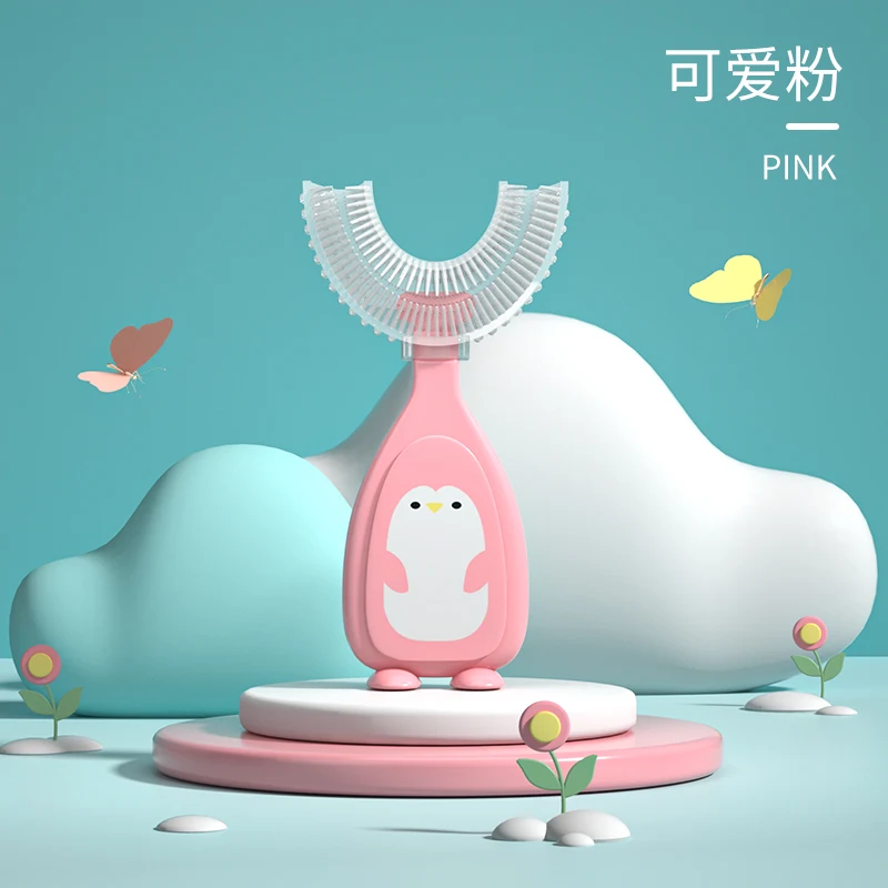 

Детская зубная щетка, U-образная детская силиконовая Мягкая щетинка, специальная U-образная детская зубная щетка