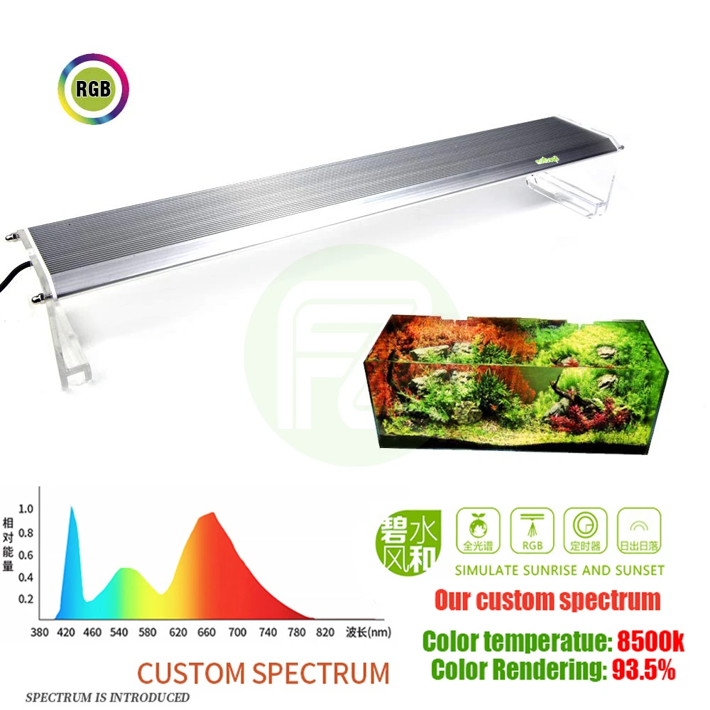 Новый ADA эффект RGB полный спектр Смарт Contrl воды Светодиодная лампа для роста
