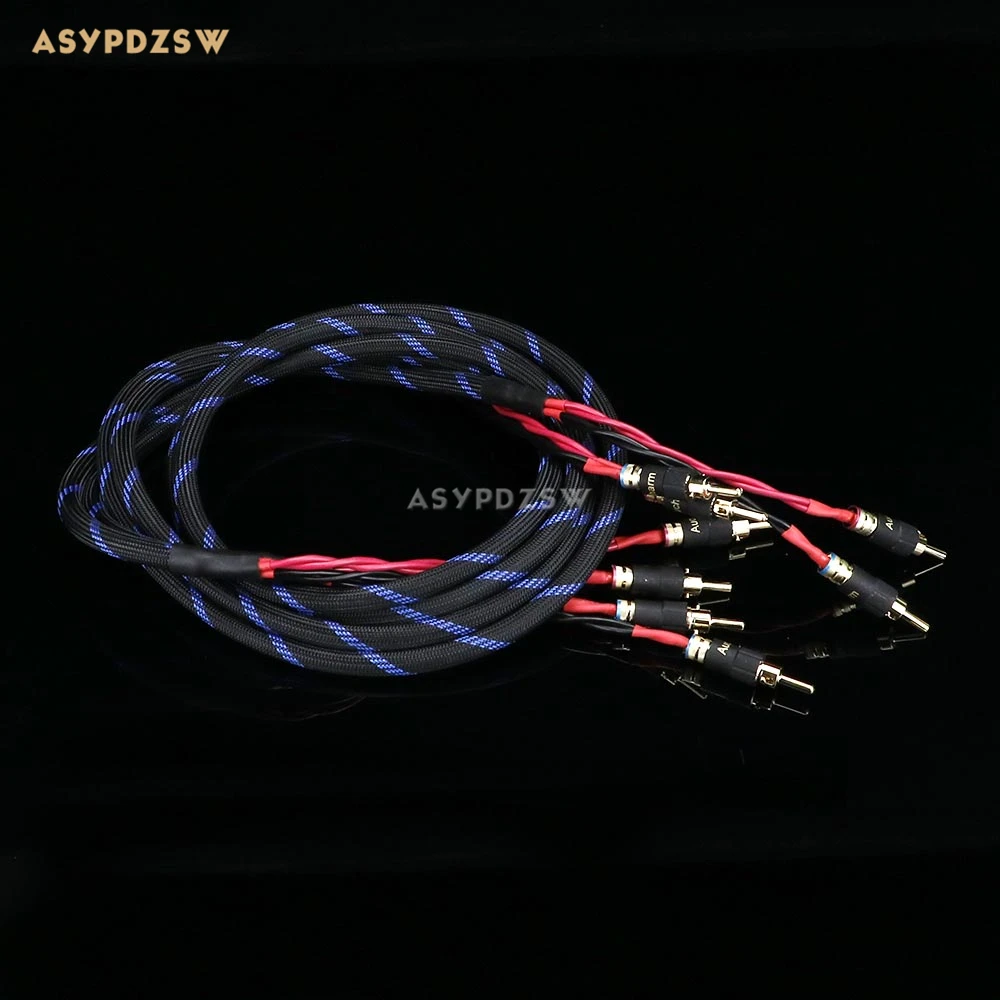 

2M x 2 root 4N OFC Purple copper speaker wire Amplifier cable With banana plug