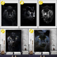 poster prints the panther on black canvas oil painting art wall pictures home decor no frame