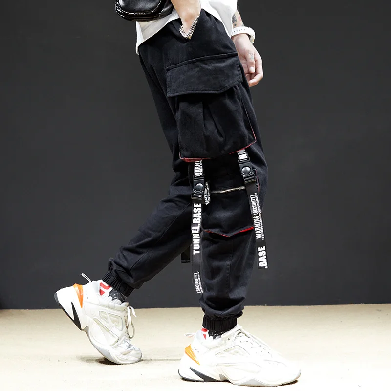 Черные тактические тканевые рабочие брюки для отдыха мужские бегуны с