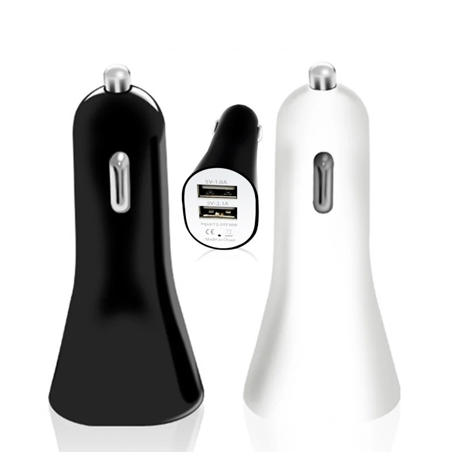 

1000 шт., автомобильное зарядное устройство 2,1 а с двумя Usb-портами