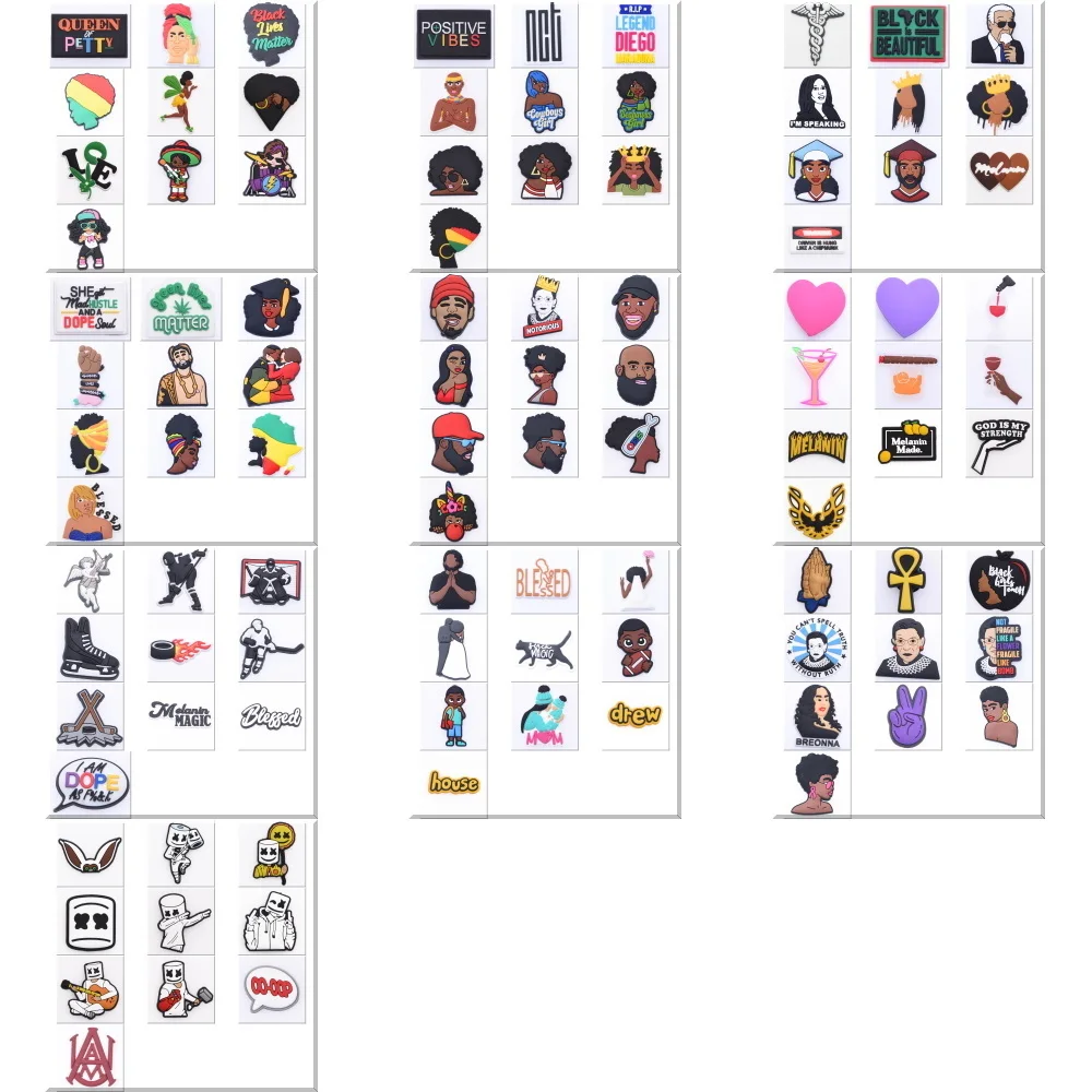 

10pcs/set PVC Cute Cartoon Character Shoes Ornaments Garden Shoe Accessories Suitable For Children Bracelet Croc JIBZ Charm