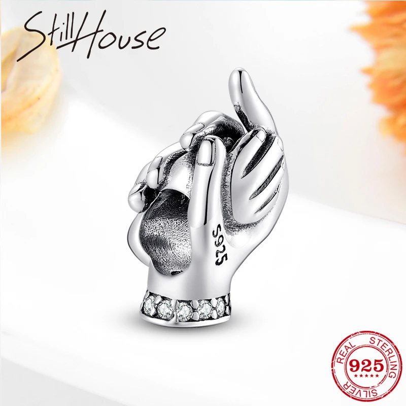 2019 New 925 Sterling Silver Mother hold child hands Beads Fit Original charms European family beads Bracelet Jewelry DIY Gift | Украшения