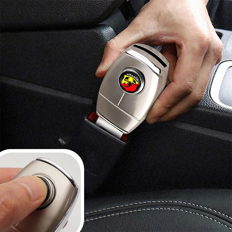 

Car Silencer Clip Safety Extension Buckle Seat Belt Insert Plug For Abarth Fiat 500 Grande Punto Spider 500C 595C 695C Evo 595