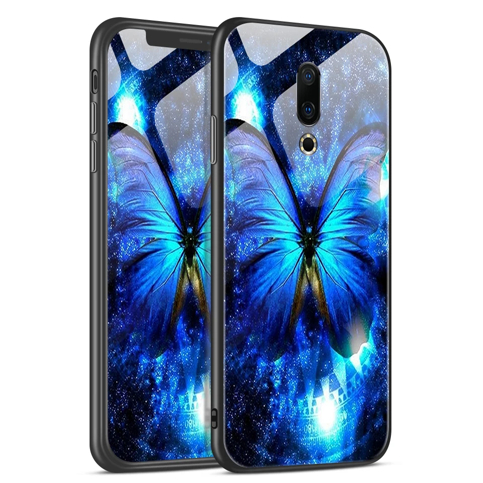 W199 Для Meizu M882Q M892Q M872Q чехол для телефона Meizu M6T звездный узор закаленное стекло Жесткий чехол для Meizu 16Plus 16S 16X TPU оболочка - Цвет: W199