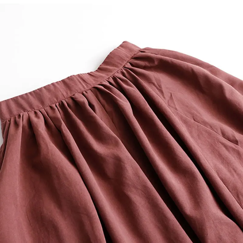 

XITAO Draped Casual Hit Color Skirt Women Patchwork Tide Fashion New Style Elastic Empire Waist Elegant Loose Match All ZY4507