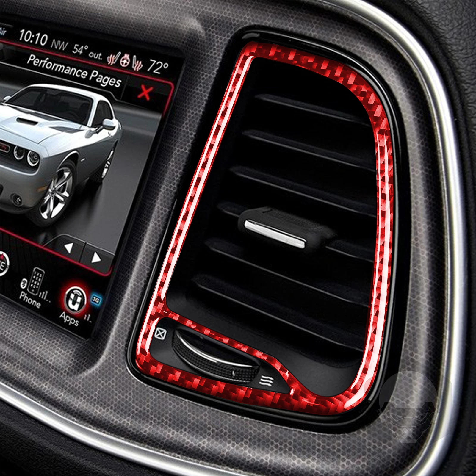 

for Challenger carbon fiber car air conditioner cover air outlet vent panel sticker decoration for Challenger 2015 car styling