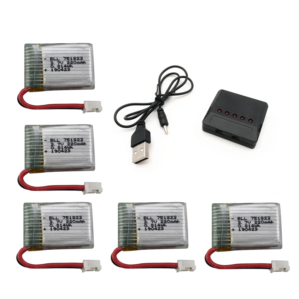3,7 V 220 мА/ч, Батарея с Зарядное устройство для E010 NH010 F36 H36 T36 LIPO Батарея для HS210 GD65A AT-66 751823 - Цвет: Красный