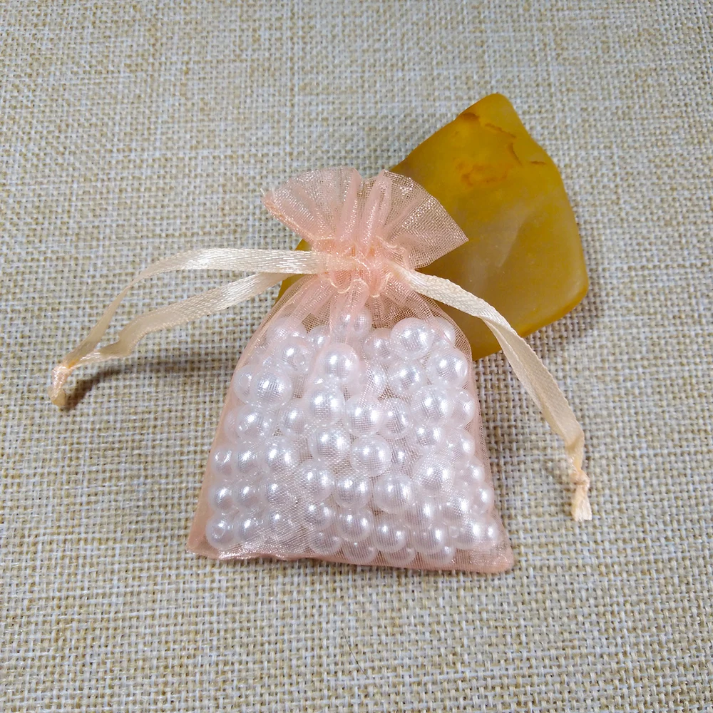 champagne 500 шт. мешочек для ювелирных изделий на шнурке, 5x7 7x9 9x12 10x15 см, сумки из органзы, Свадебная Упаковка, подарочный пакет, вечерние сумки для украшений - Цвет: champagne