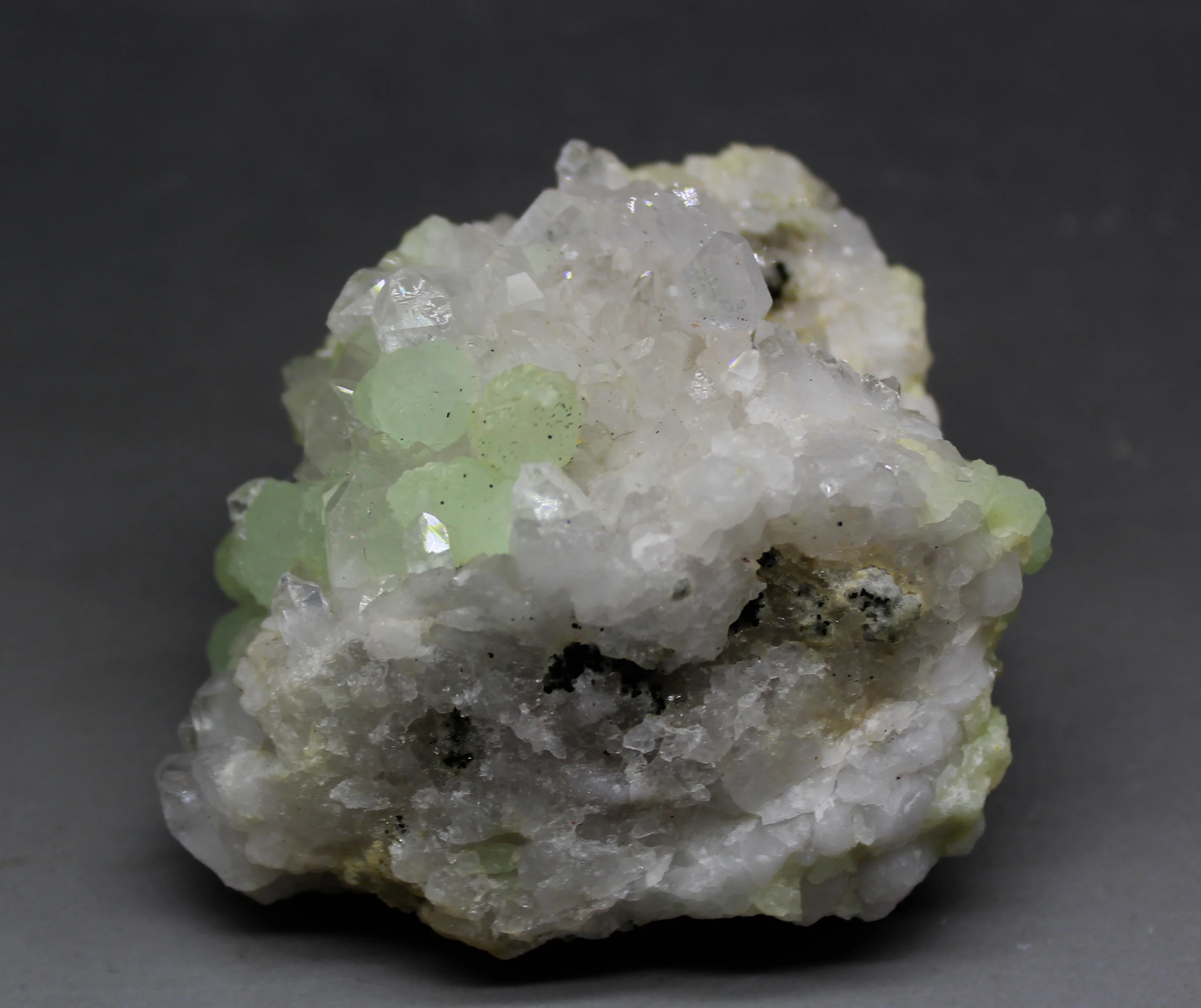 227 г натуральный прегнит и белый кристалл симбиотические минеральные образцы