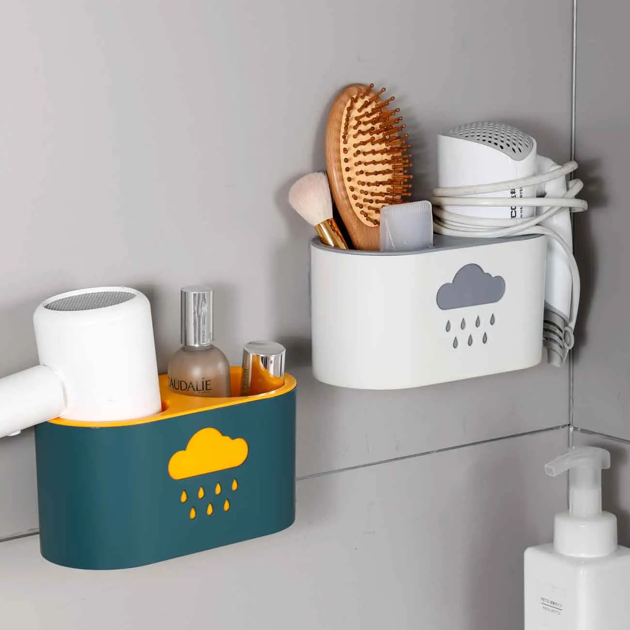 

Cloud Hair Dryer Holder Toilet Free Punching Wall Hanging Hair Dryer Storage Racks