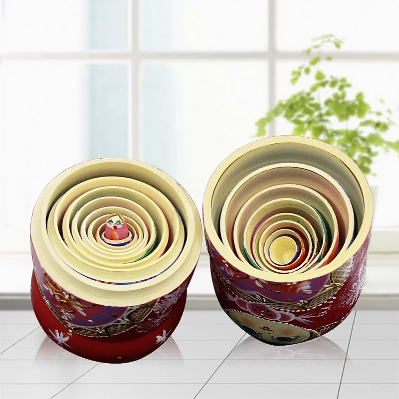 

10 Layers/set 22cm Baby Toy Nesting Dolls Wooden Russian Dolls Matryoshka Doll Children Christmas Gift