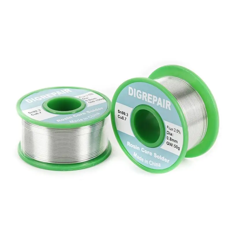 

50/100g 0.6/0.8/1.0mm FLUX 2.5% Sn99.3 Cu0.7 Tin Lead Tin Wire Melt Rosin Core Solder Soldering Wire Roll No-clean Welding Tools