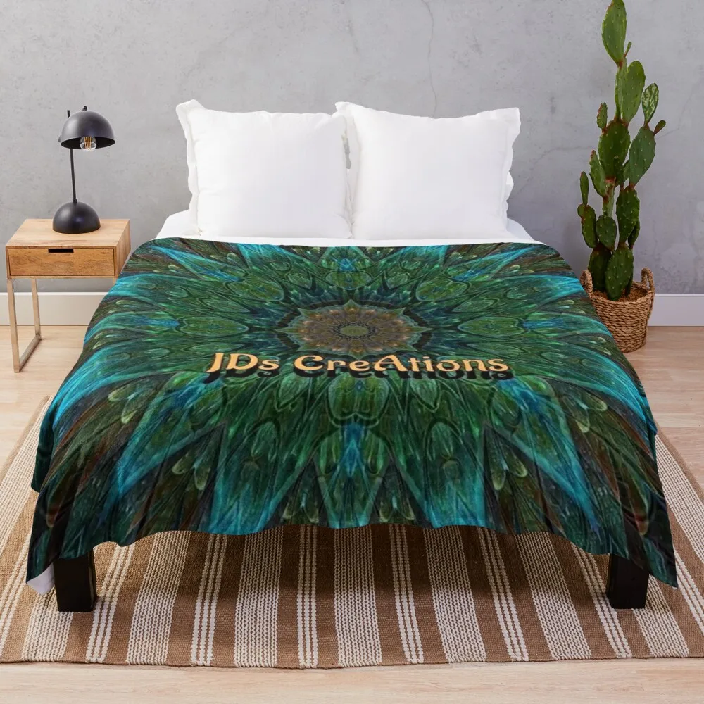 

Blue Green Multicolor Geometry Kaleidoscope Pattern blanket cover, warm decoration, bed and sofa, applicable to men and women