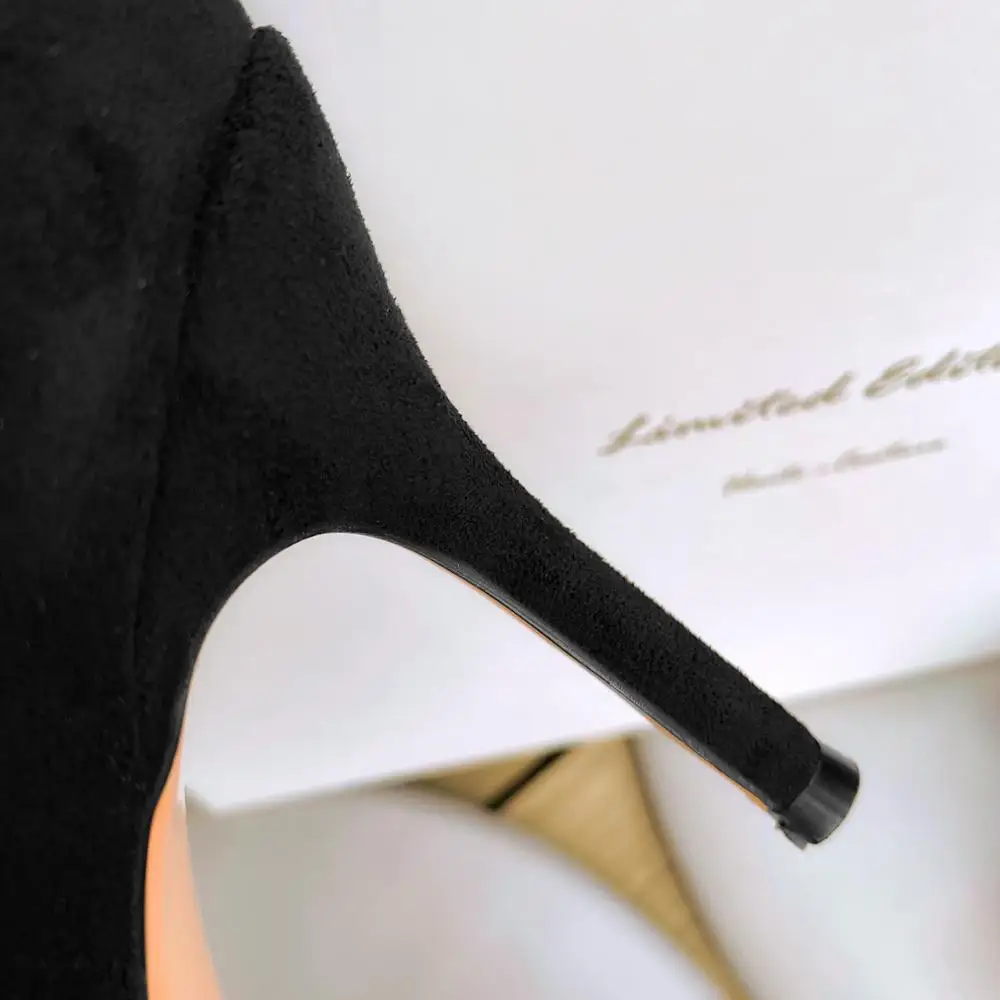 

2021Fashion Black Ankle Boots For Women Pointed Toe Stiletto High Heels Spring Autumn Botas Mujer Woman Shoes Plus Size 43