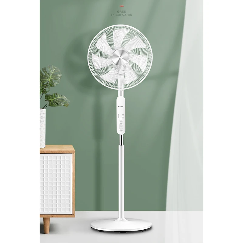 

Electric Fan Floor Fan Remote Control Seven Blade Imitating Wing Design Vortex Lattice Four Adjustable Low Noise