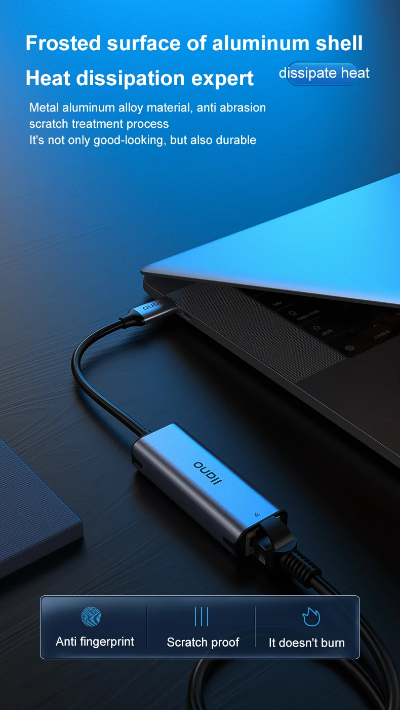 Wired 2500M USB C 2.5G External Network Card Type-C To