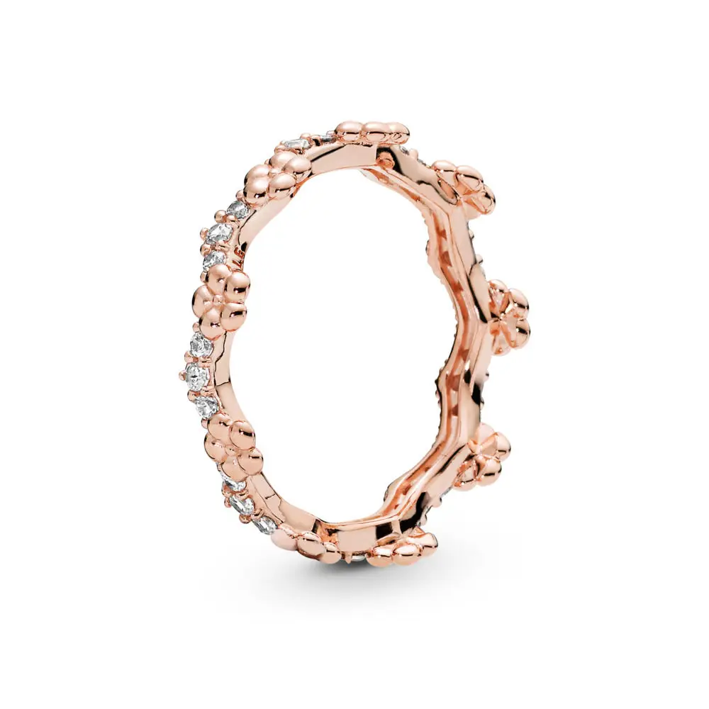 

925 Sterling Silver Ring Charms Rose Gold Simplicity Nut Heart Cz Finger Ring For Women Party Jewelry Gift