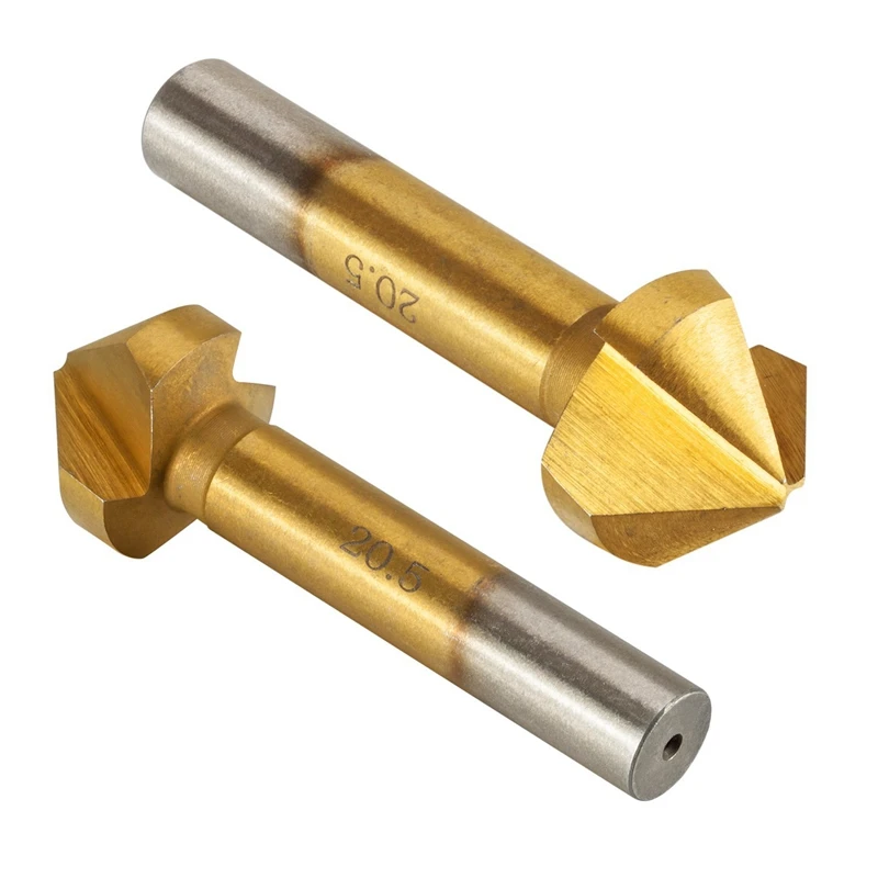 6 шт. HSS развертка Набор бит 90 градусов 3 Флейта титановая фаска фрезировачный