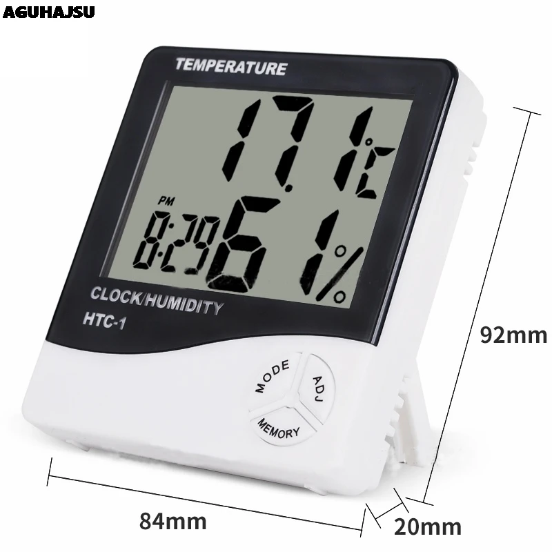 Метеорологическая станция HTC 1 Комнатный термометр с ЖК дисплеем|Интегральные