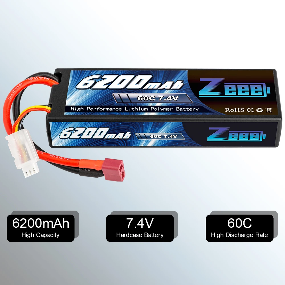 zeee 74 v 60c 6200mah 2s lipo батарея в твердом пере