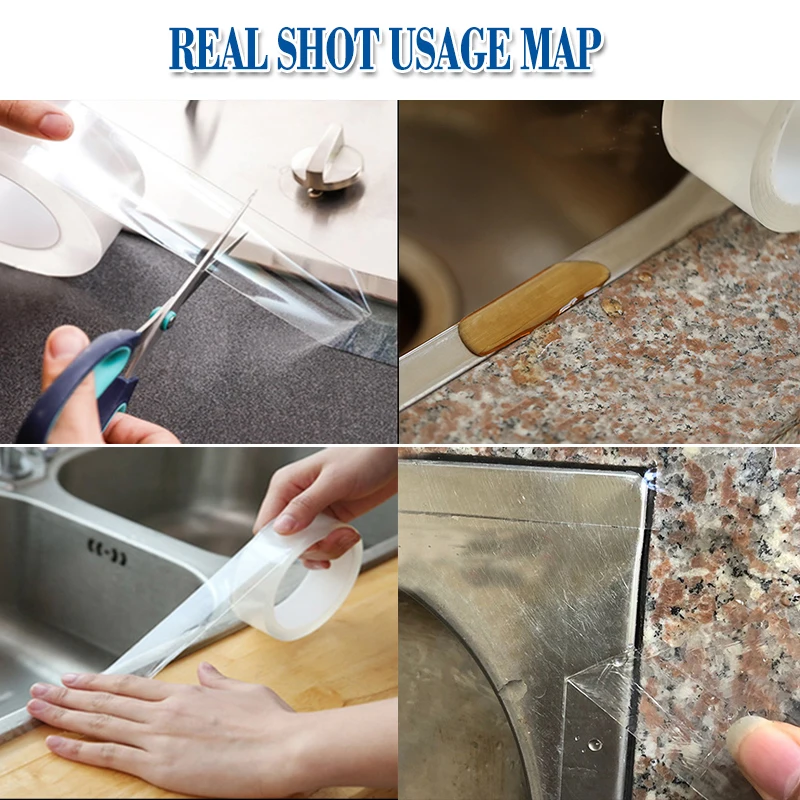 

Kitchen Sink Waterproof Mildew Nano Magic tape Transparent Tape Bathroom Toilet Crevice Strip Self-adhesive Pool Water Seal