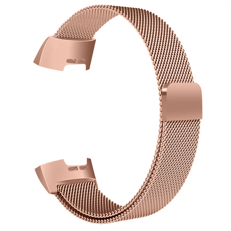 Rose Gold OULUCCI металлический ремешок из нержавеющей стали для браслета Fitbit charge 2 Миланская петля Магнитный Fitbit charge 3 ремешок умный Браслет для женщин и мужчин - Цвет: Rose Gold